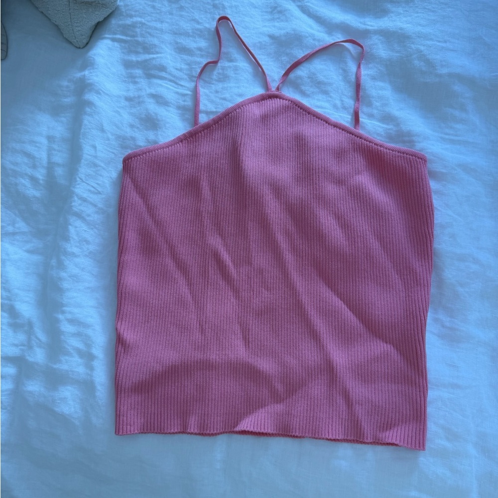 Deluc Pink Ribbed Tank Top